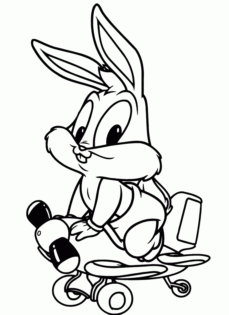 Dibujos de Bugs Bunny Bebe para colorear, pintar e imprimir gratis
