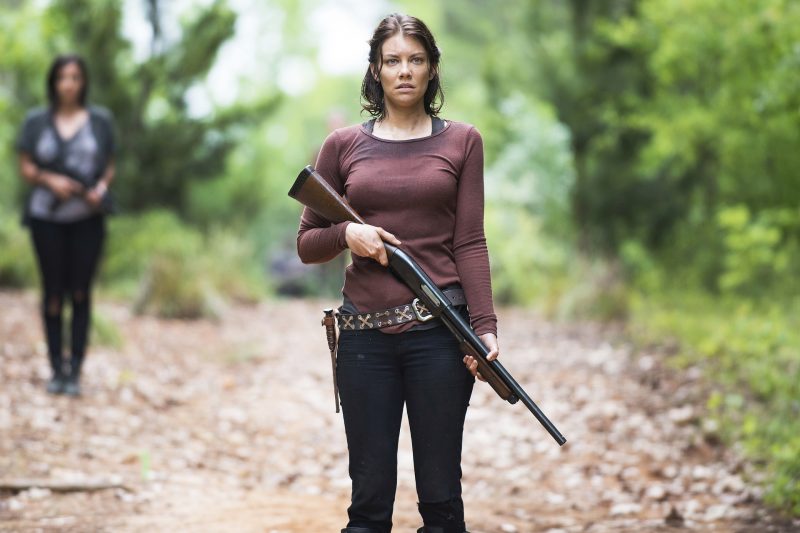 TV STILL -- Alanna Masterson as Tara Chambler and Lauren Cohan as Maggie Greene - The Walking Dead _ Seasn 5, Episode 2 - Photo Credit: Gene Page/AMC