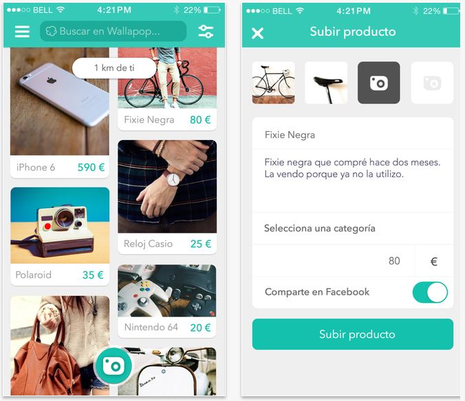 Aplicación de Wallapop