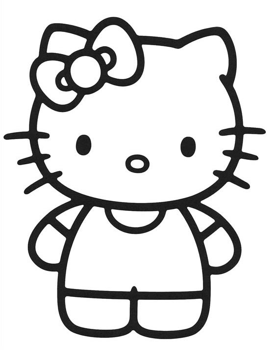 hello kitty black and white clipart - photo #16