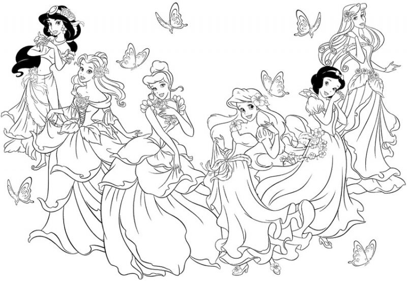 descargar-dibujos-princesas-disney-para-colorear