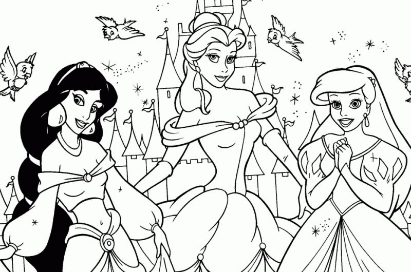 descargar-laminas-princesas-disney-para-colorear