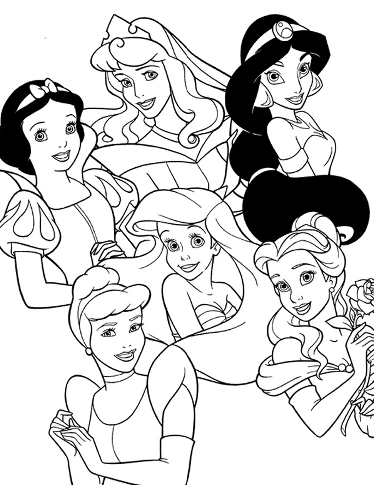 Princesas Disney para colorear e imprimir gratis.