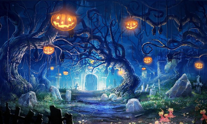 cementerio halloween fondo pantalla hd