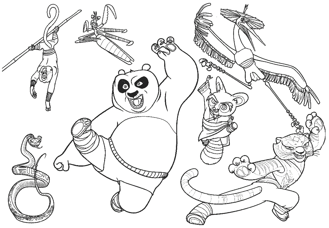 dibujos de kung fu panda para colorear