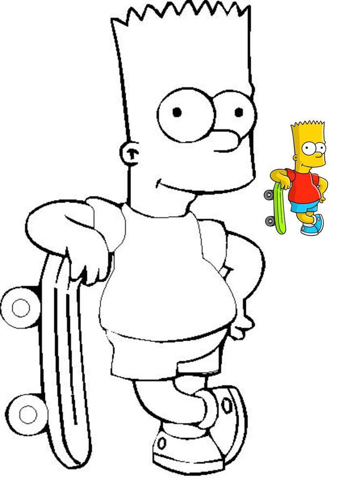 Featured image of post Dibujos Para Colorear De Bart Simpson Dibujo para imprimir pintar y colorear de bart nos ense a el trasero de los simpsons