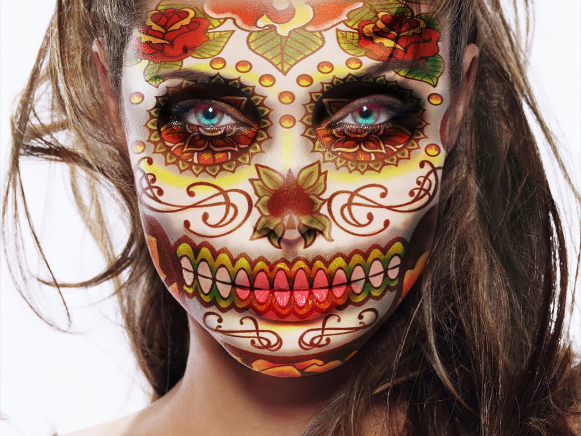 Maquillaje de la Catrina o Calavera Mexicana, Sugar Skull Makeup.
