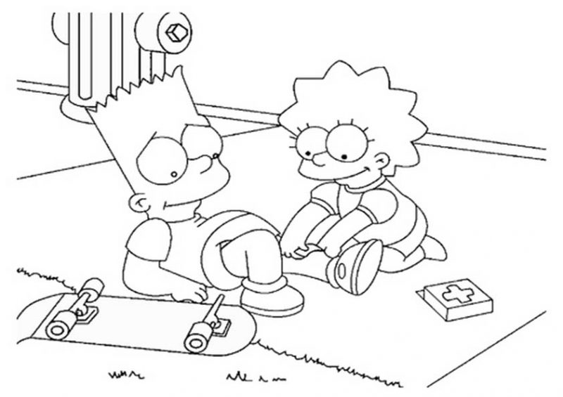 lisa-y-bart-simpson-dibujos