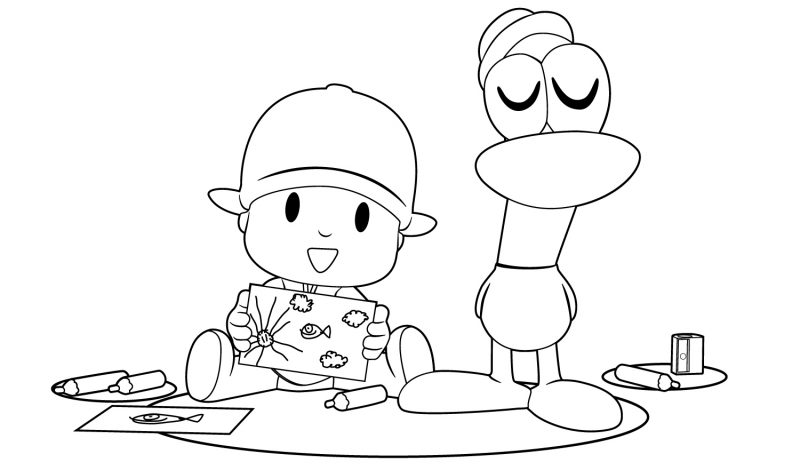 pocoyo-y-pato-haciendo-dibujos