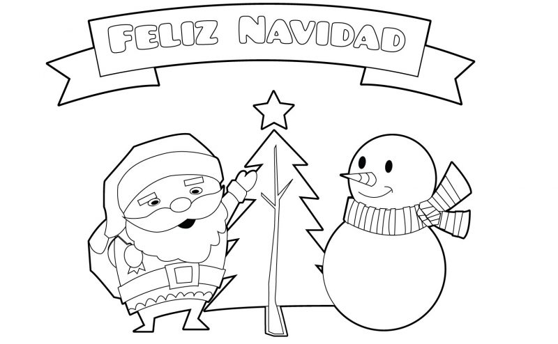 dibujos feliz navidad para colorear