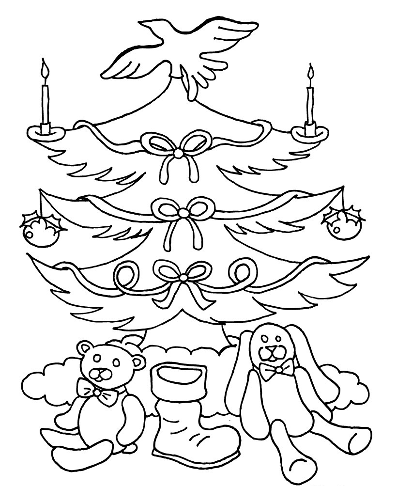 Dibujos Sin Colorear Dibujos de Arboles de Navidad para