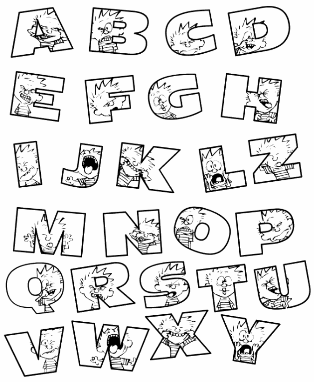 illustrated alphabet coloring pages - photo #14