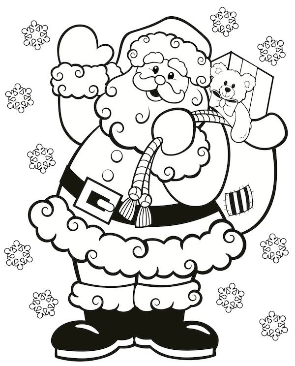 Dibujos de Papá Noel para colorear, dibujos de Santa Claus