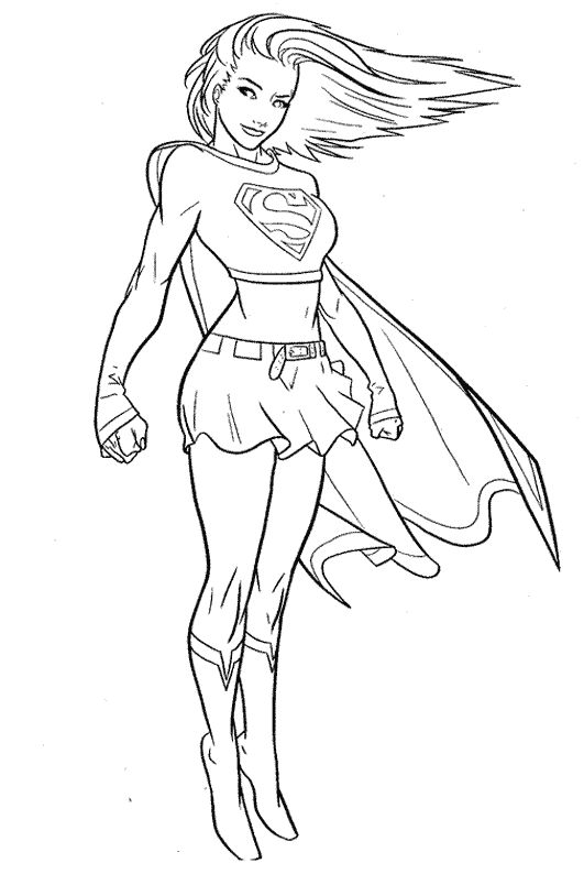 Dibujos de Supergirl para colorear, pintar e imprimir gratis