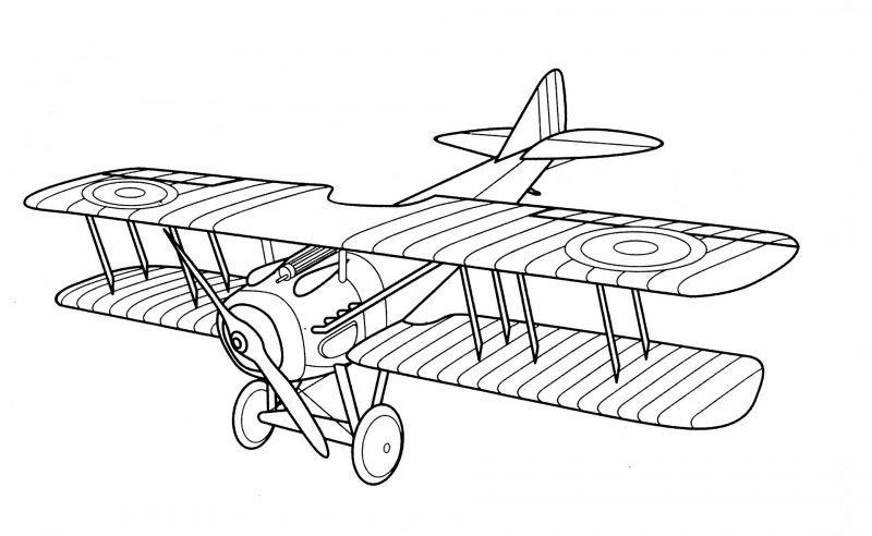 Aviones clásicos para colorear