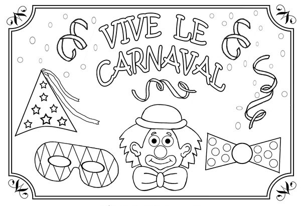 Dibujos de Carnaval para colorear, pintar e imprimir