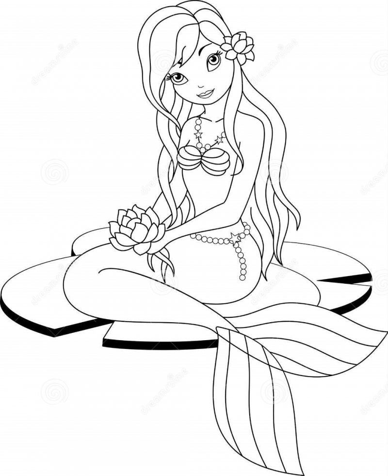 ocean with mermaid coloring pages for kids - photo #15