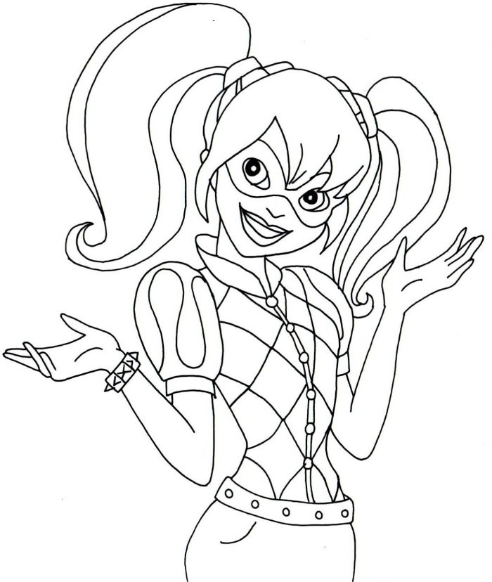 Harley Quinn para colorear DC Super Hero Girls