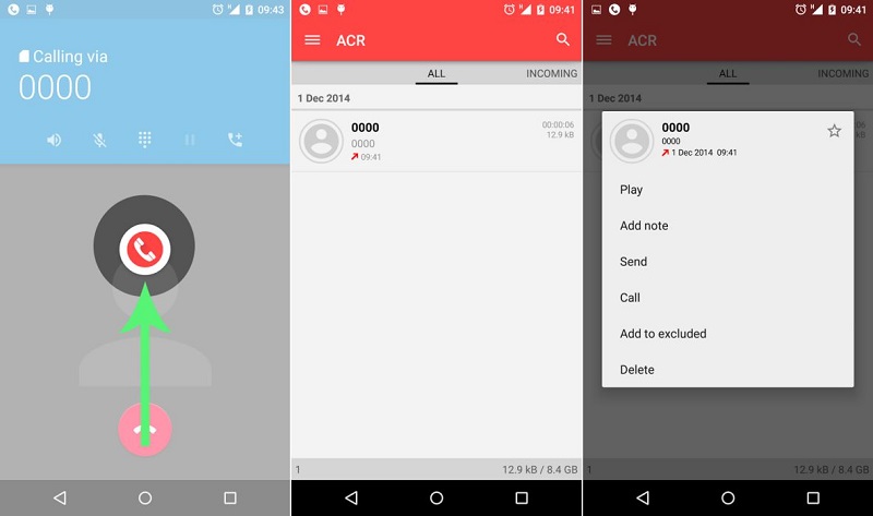 ACR Aplicación para grabar llamadas Gratis en Android