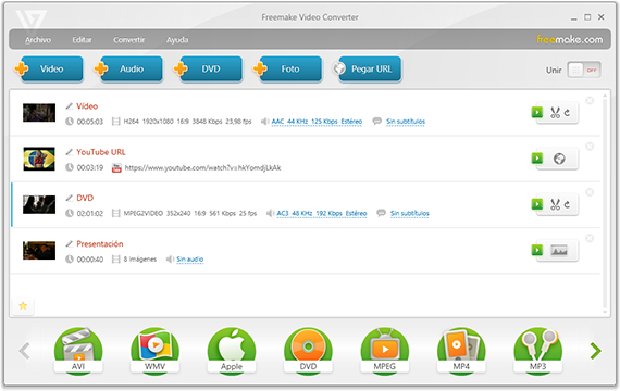 Descargar Convertidor de Vídeos Freemaker Vídeo Converter 