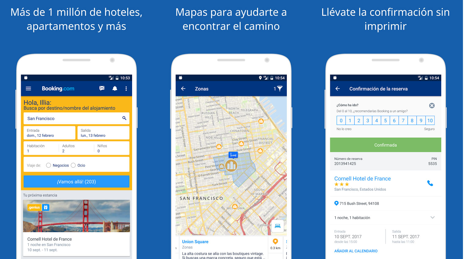 Aplicación móvil de Booking