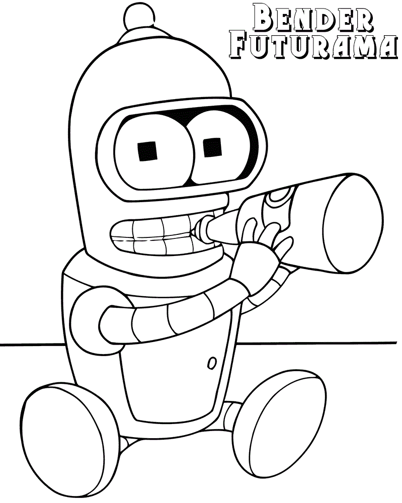 Dibujos de Futurama para Colorear, Pintar Imprimir Gratis