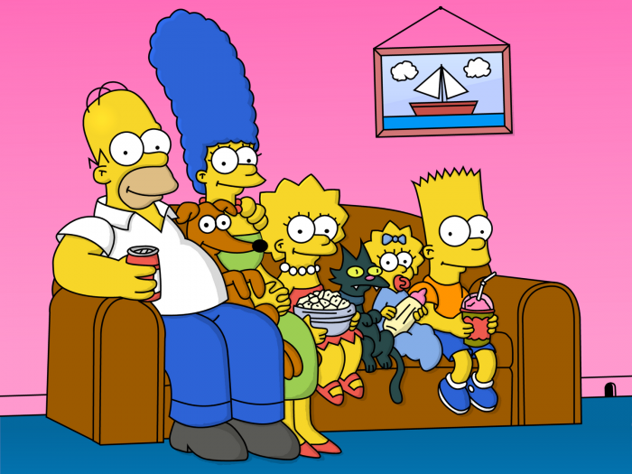 Familia de Los Simpson en el sofa