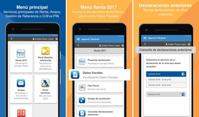 Aplicación de la Agencia Tributaria para móvil