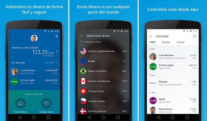 App oficial de Paypal para Android e IOS