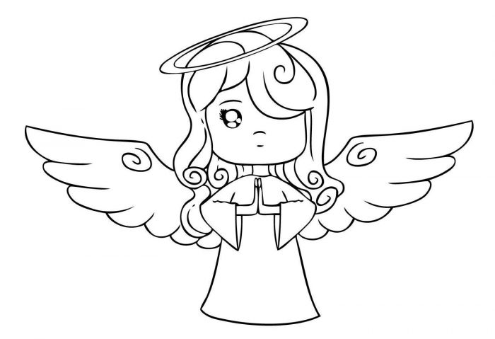 Dibujos de Angeles para colorear e imprimir gratis