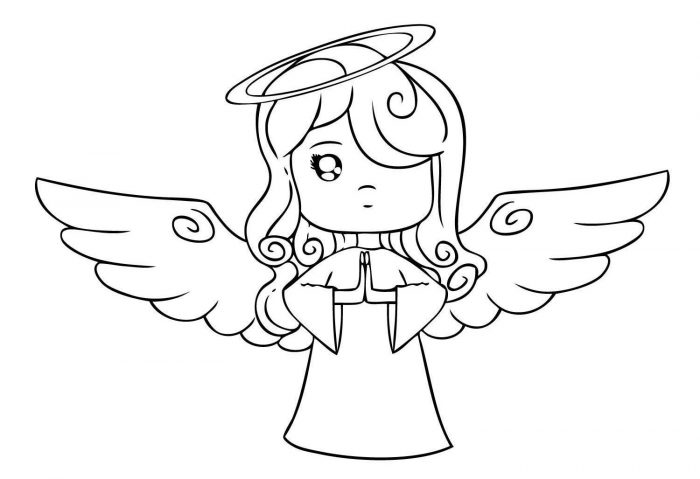 Dibujos de Angeles para colorear e imprimir gratis