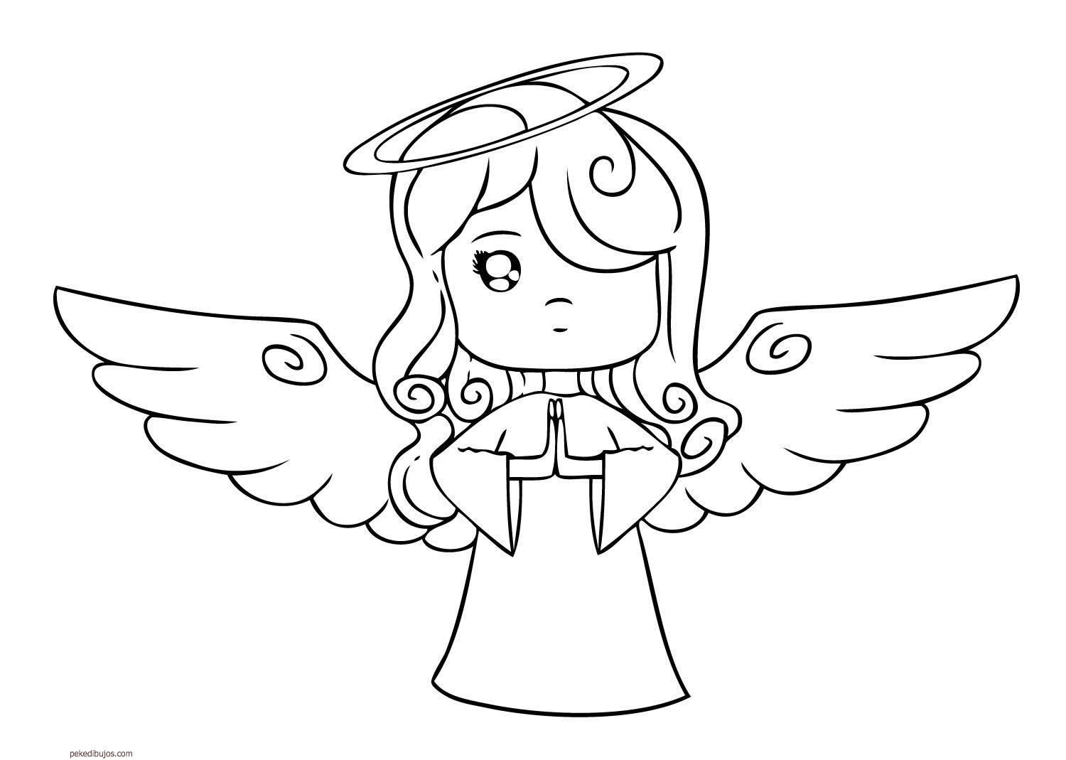 Dibujos de Angeles para colorear e imprimir gratis