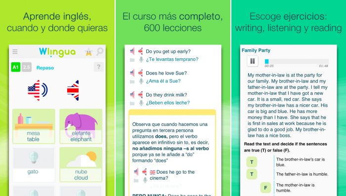 App de Wlingua para Aprender Ingles Gratis