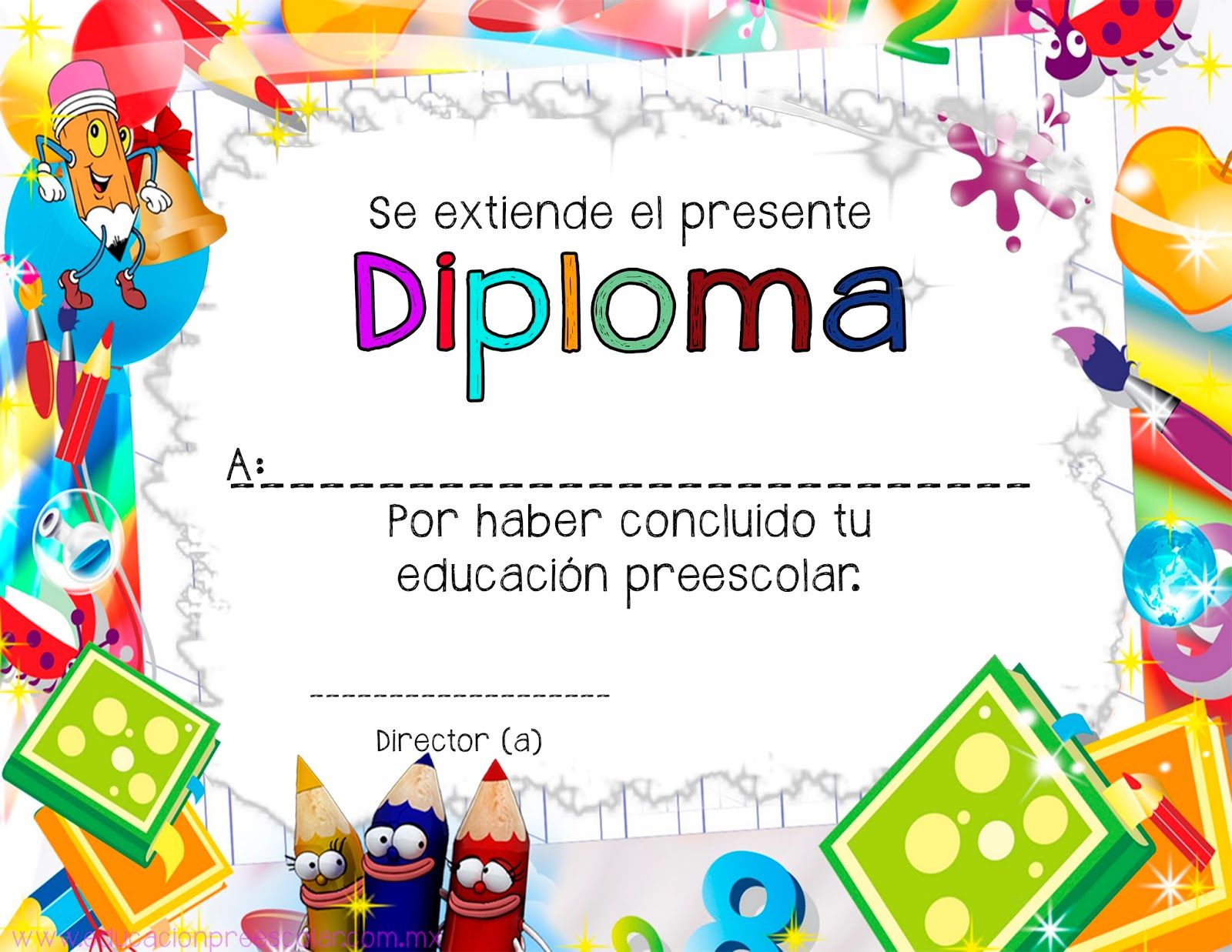 Diplomas infantiles escolares para niños para Imprimir Gratis