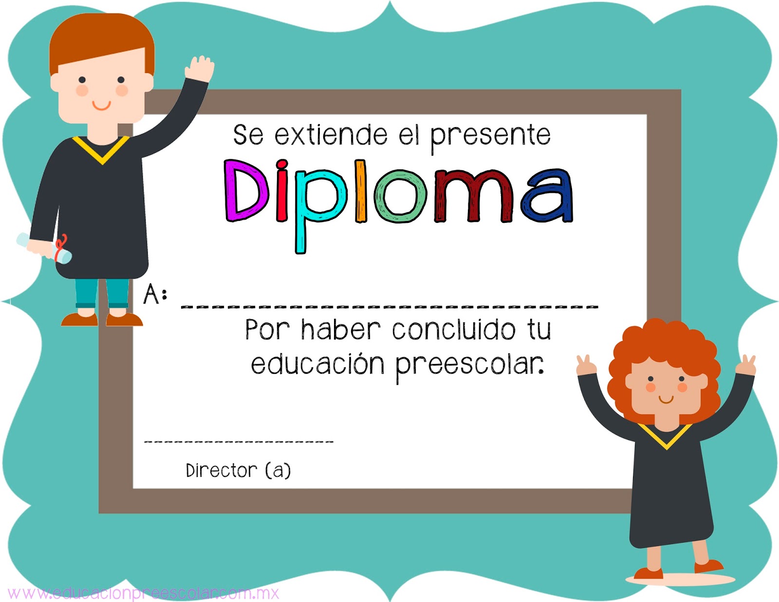 Diplomas Infantiles Escolares Para Niños Para Imprimir Gratis