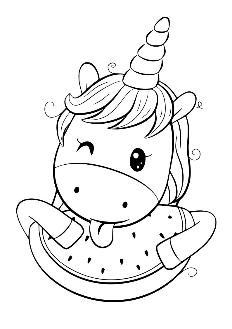 dibujos unicornios kawaii para colorear