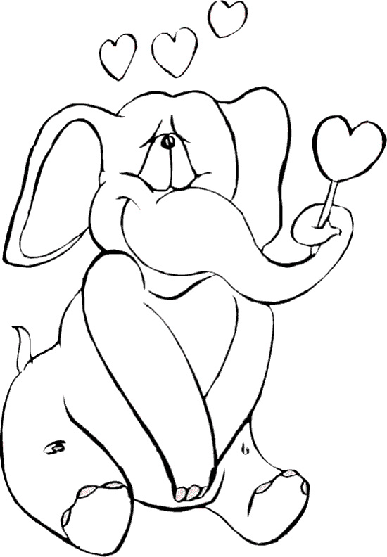 dibujo con elefante amoroso