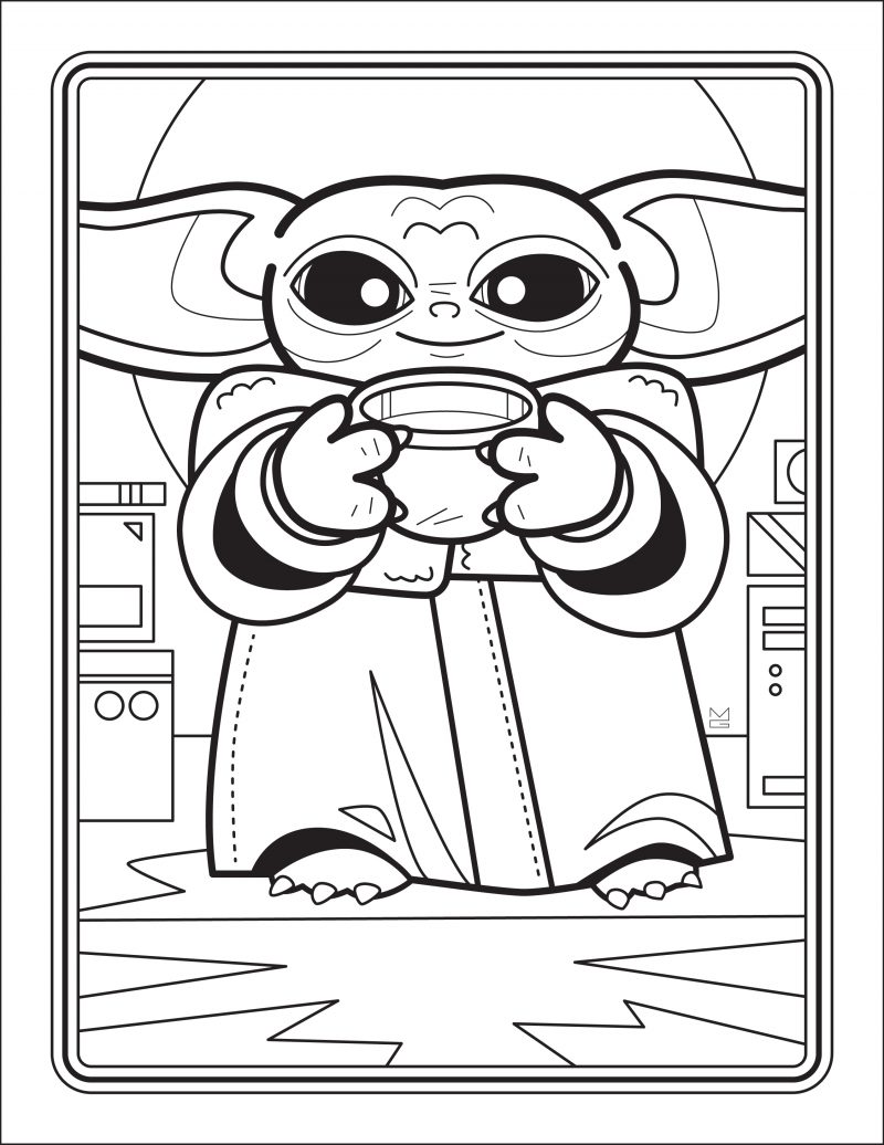 Dibujos de Baby Yoda para colorear e imprimir