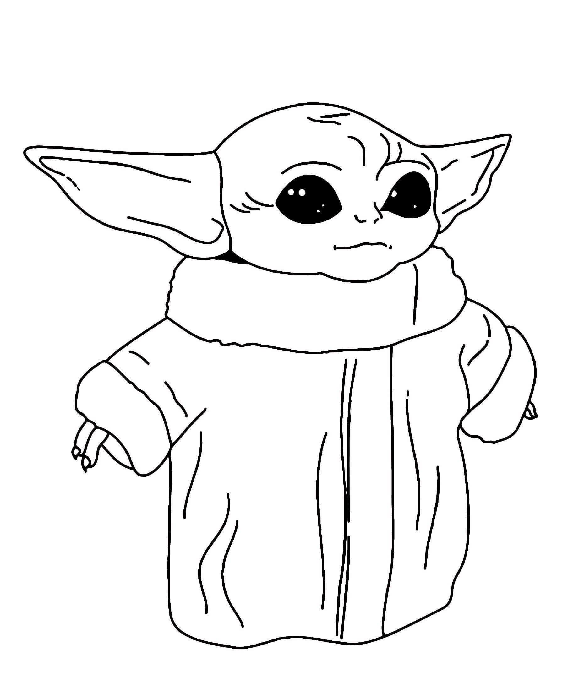 Dibujos de Baby Yoda para colorear e imprimir