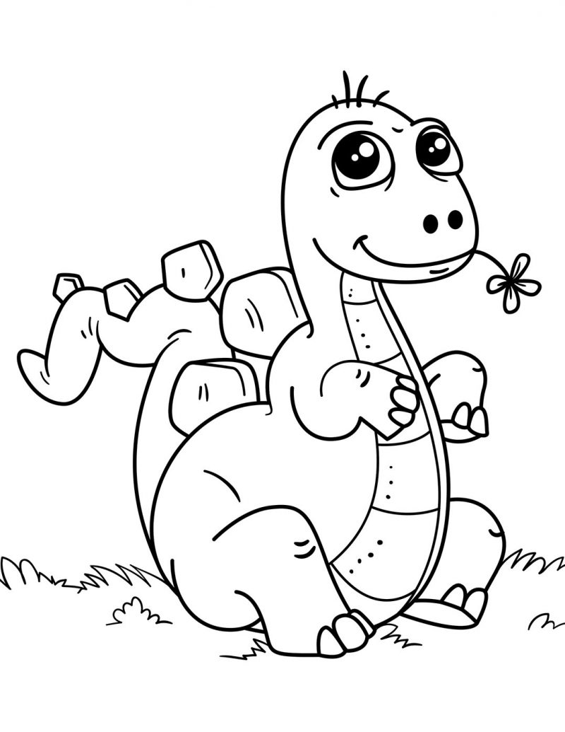 Dibujos fáciles de dinosaurios para colorear e imprimir gratis