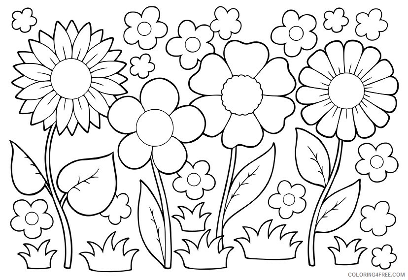 Mejores dibujos de flores fáciles para imprimir y colorear.