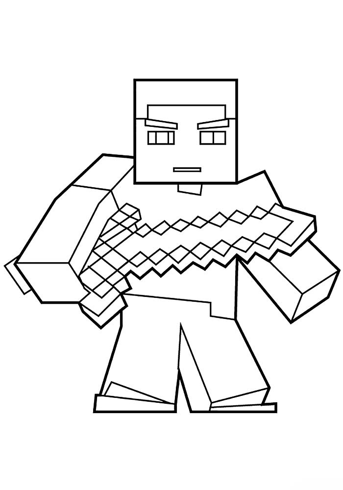 Dibujo de personaje Minecraft para colorear e imprimir gratis