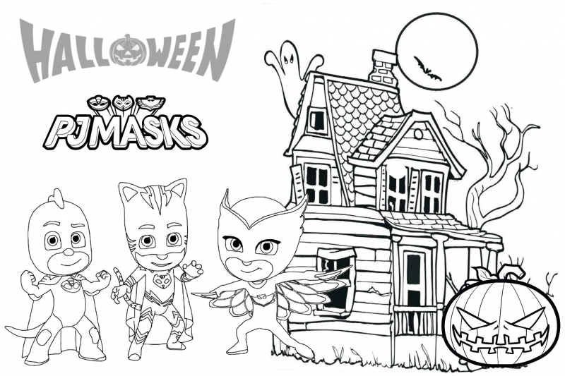 PJMASKS Halloween para colorear e imprimir