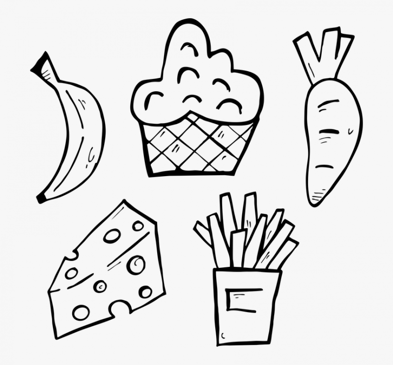 Dibujos de comida fáciles para colorear e imprimir