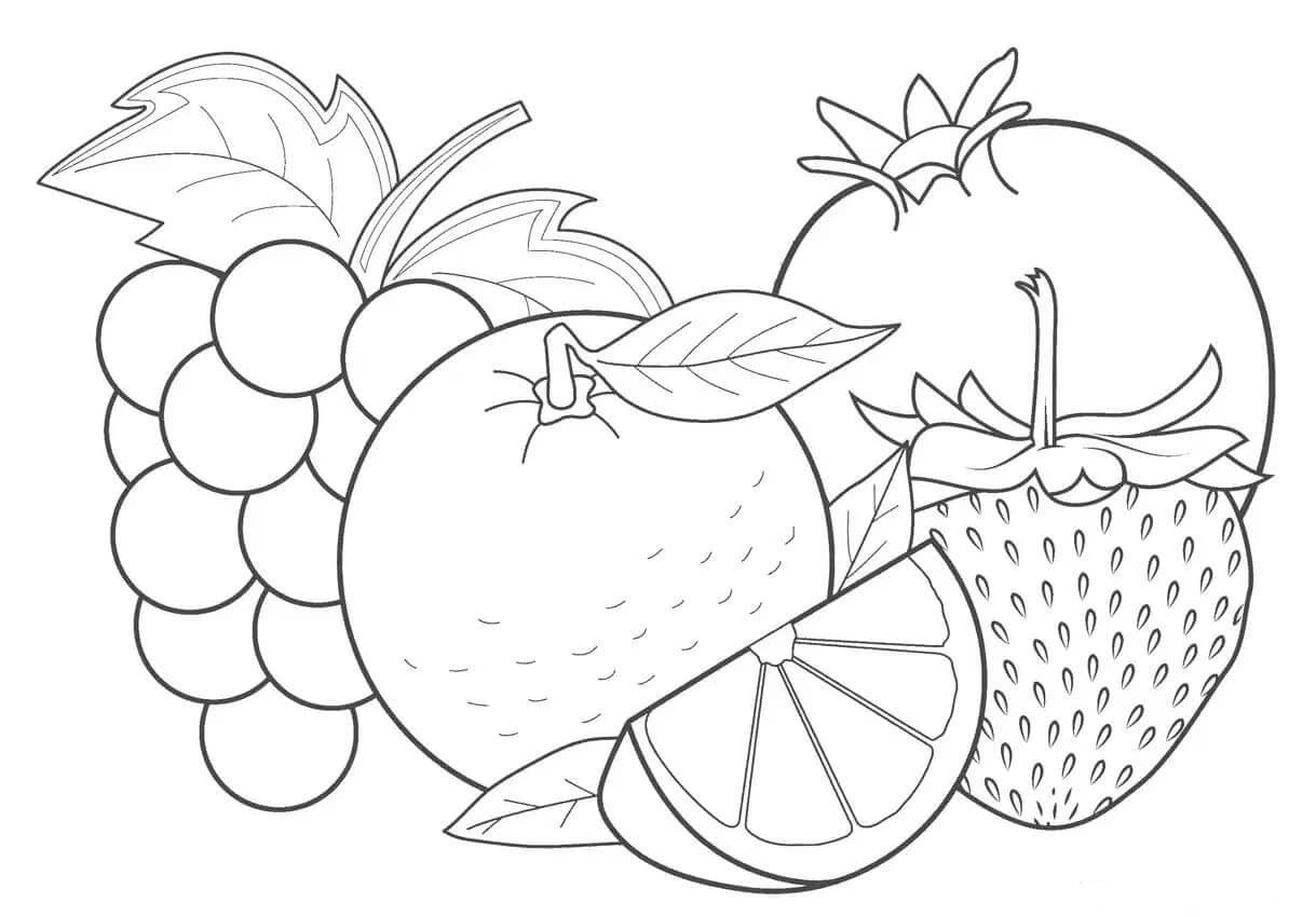 Dibujo frutas y verduras