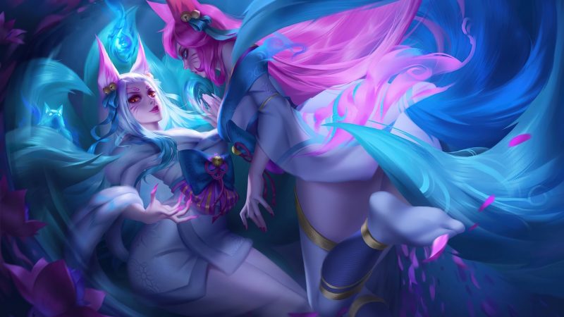 Fondo Azul y violeta Anime