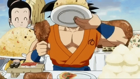 Goku comiendo gif