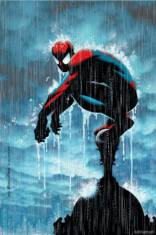 Spiderman Gif con lluvia