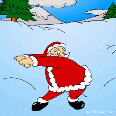 Dibujo animado de Papa Noel bailando