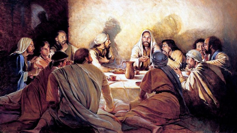 Jesús con sus discípulos apóstoles
